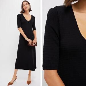 Tuckernuck Clara Maxi Dress Size XL Black Knit Half Sleeve Pomander Place